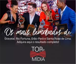 Entrega do Prêmio Top de Mídia em Braço do Norte/SC com O baile foi cancelado